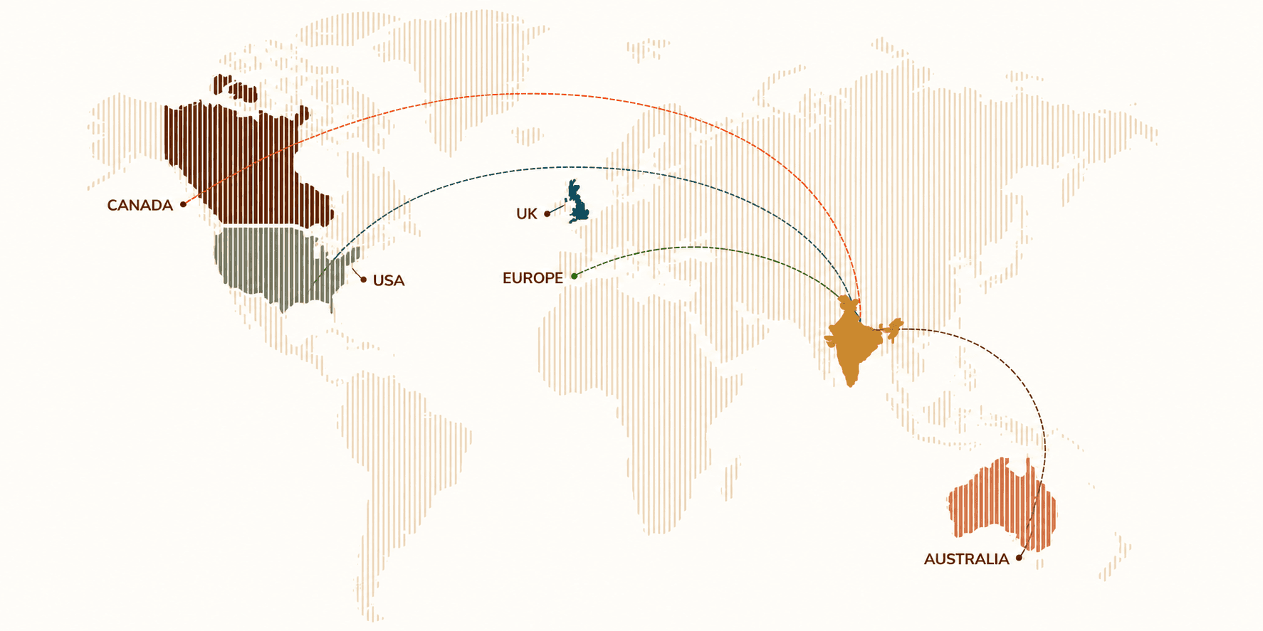 World map showing global presence